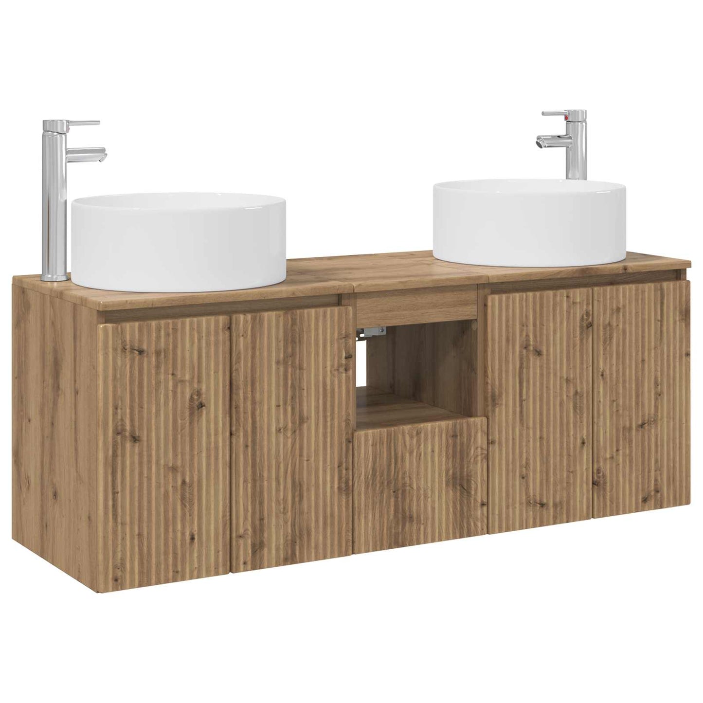 Badkamerkastenset 3 st Artisanaal eiken 49,5 x 44,5 x 65,5 cm