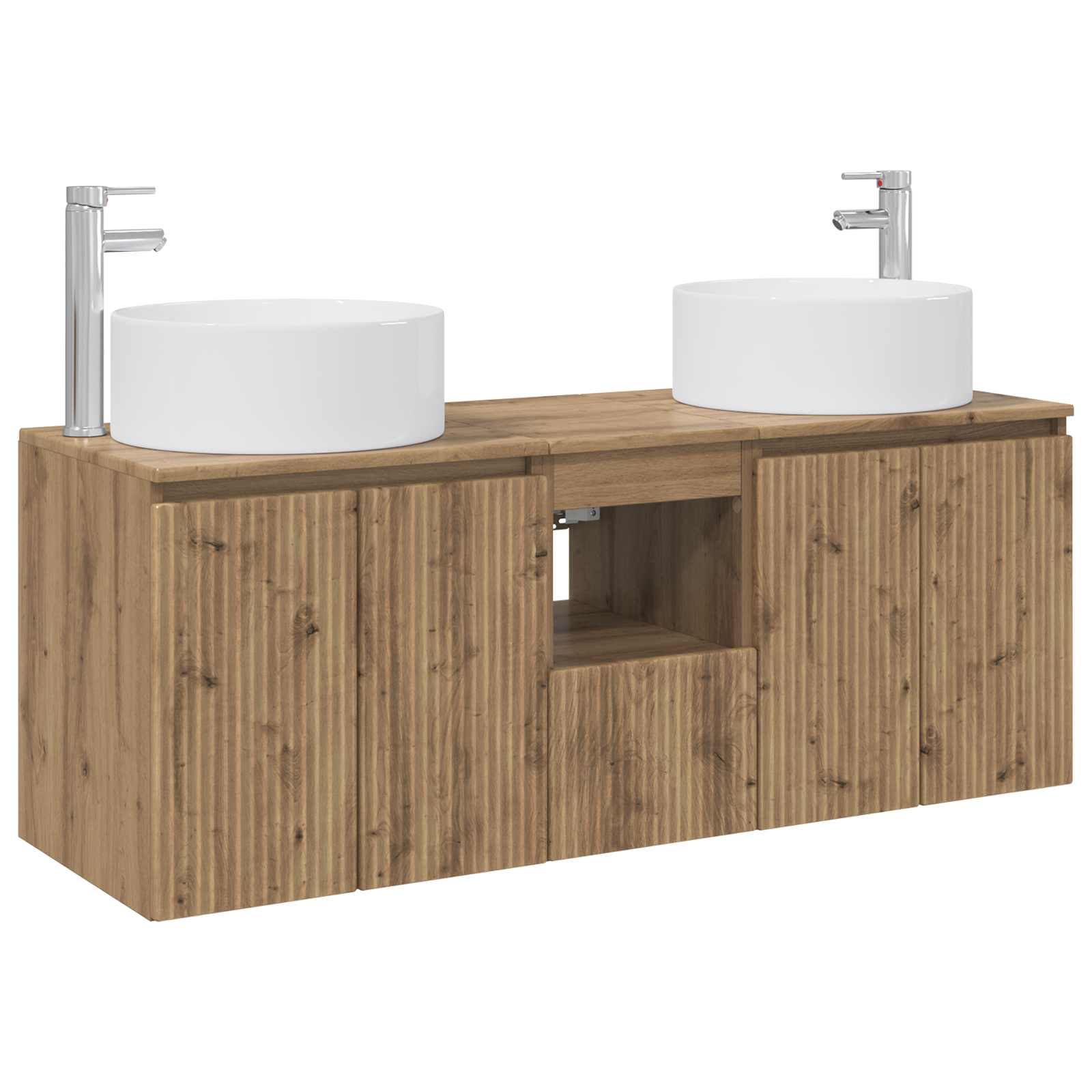 Badkamerkastenset 3 st Artisanaal eiken 49,5 x 44,5 x 65,5 cm