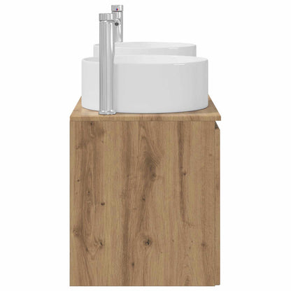 Badkamerkastenset 3 st Artisanaal eiken 49,5 x 44,5 x 65,5 cm