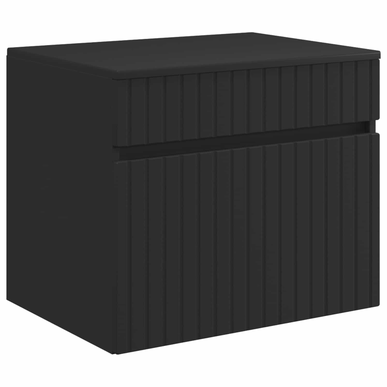 Badkamerkastenset 3 st Zwart 49 x 44,5 x 65 cm Bewerkt hout