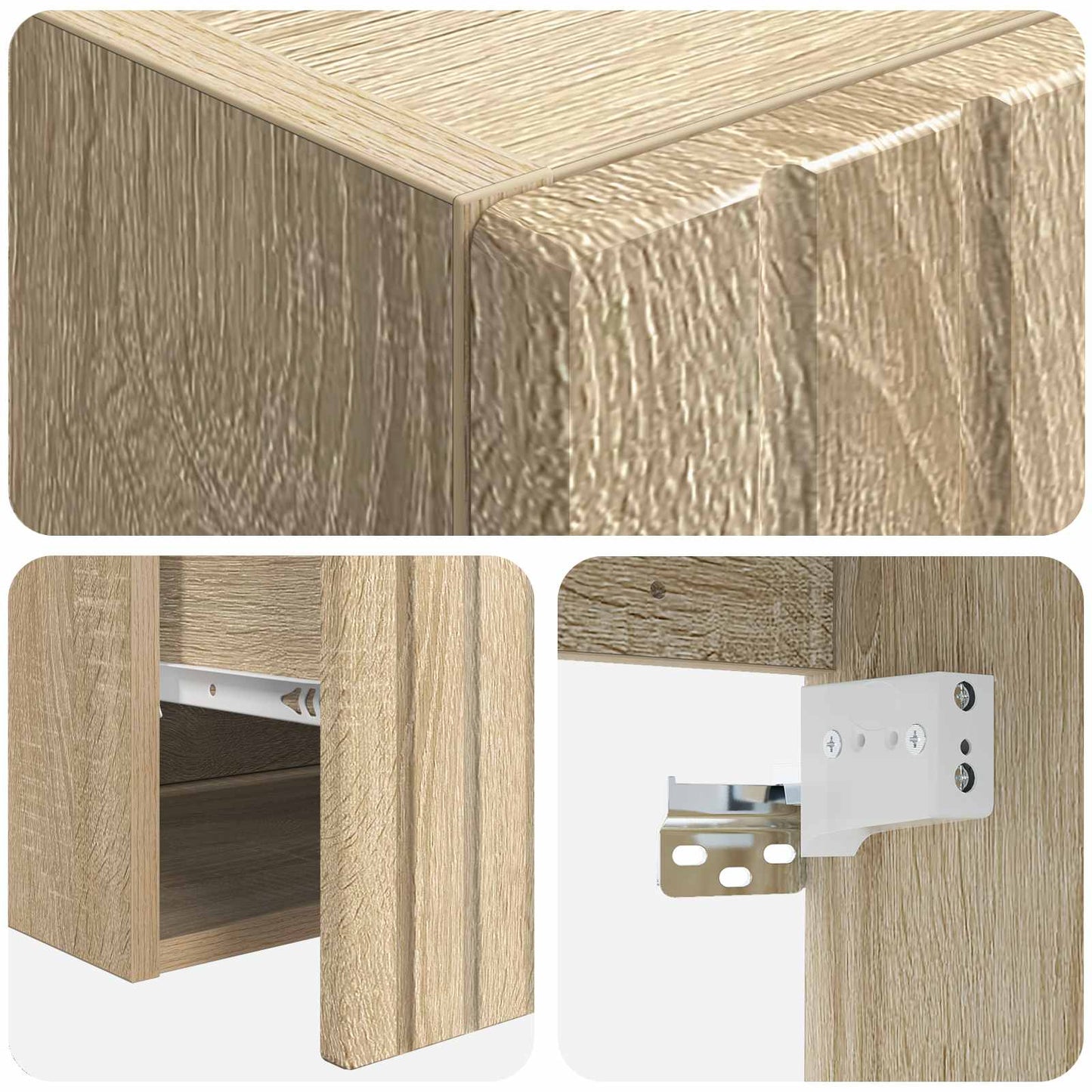 Badkamerkastenset 3 st Sonoma Eiken 49 x 44,5 x 65 cm