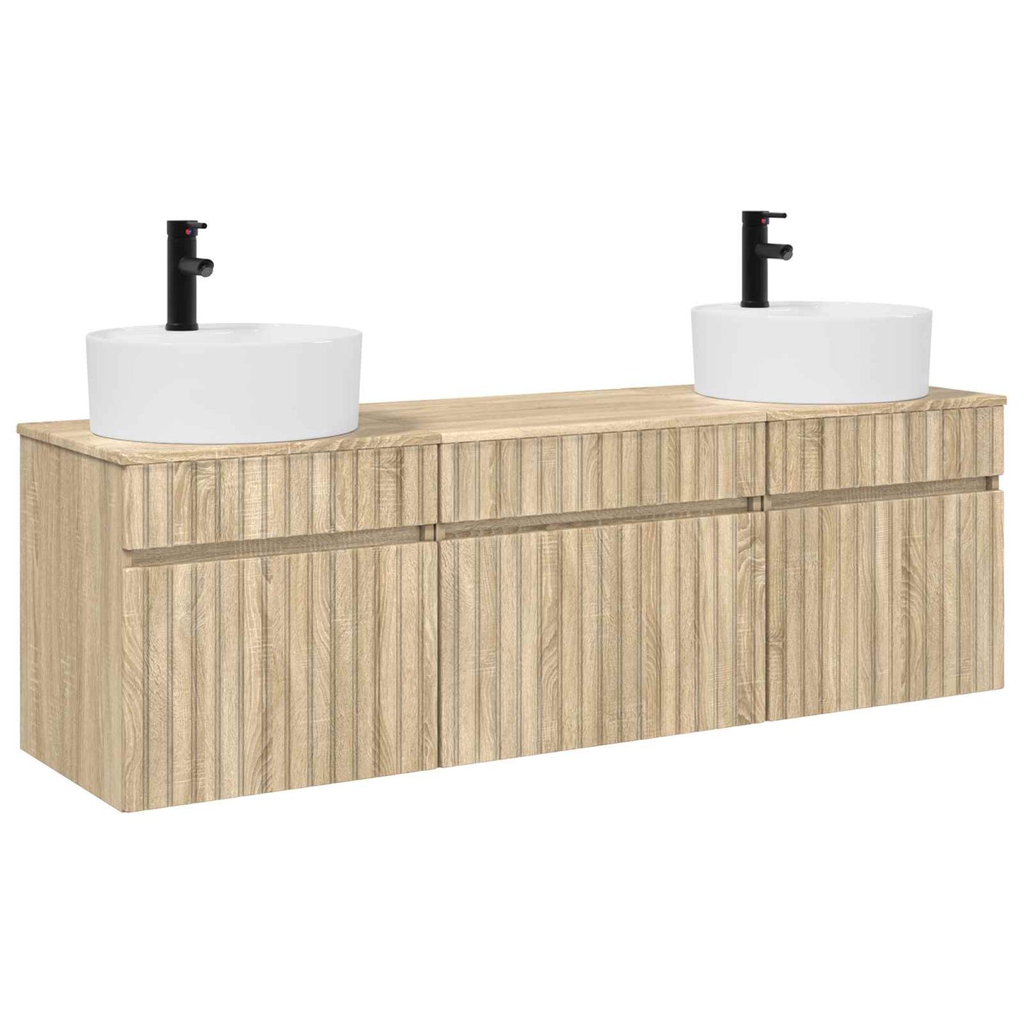 Badkamerkastenset 3 st Sonoma Eiken 49 x 44,5 x 65 cm