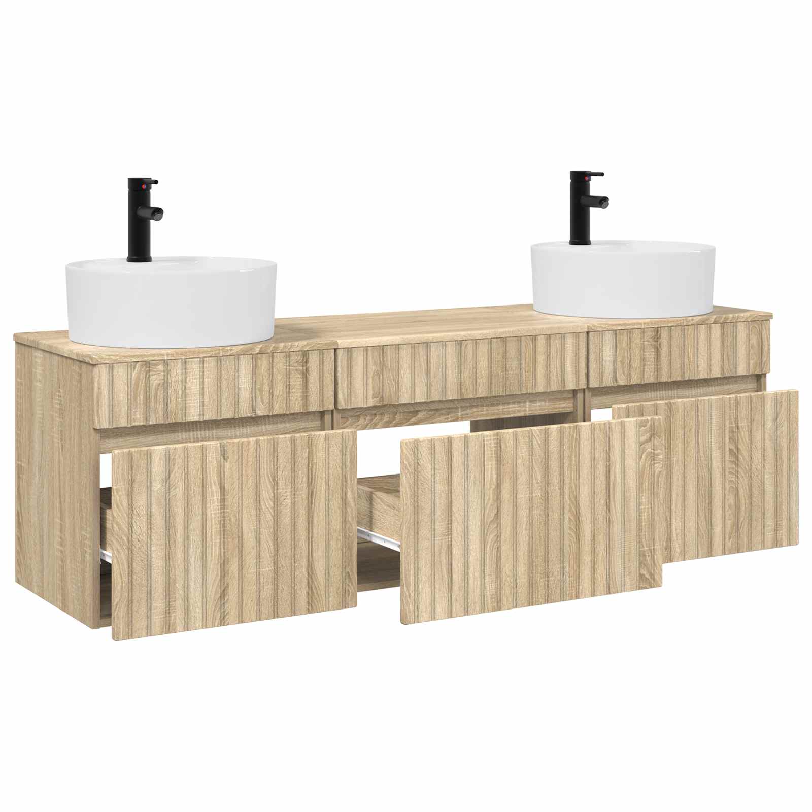 Badkamerkastenset 3 st Sonoma Eiken 49 x 44,5 x 65 cm
