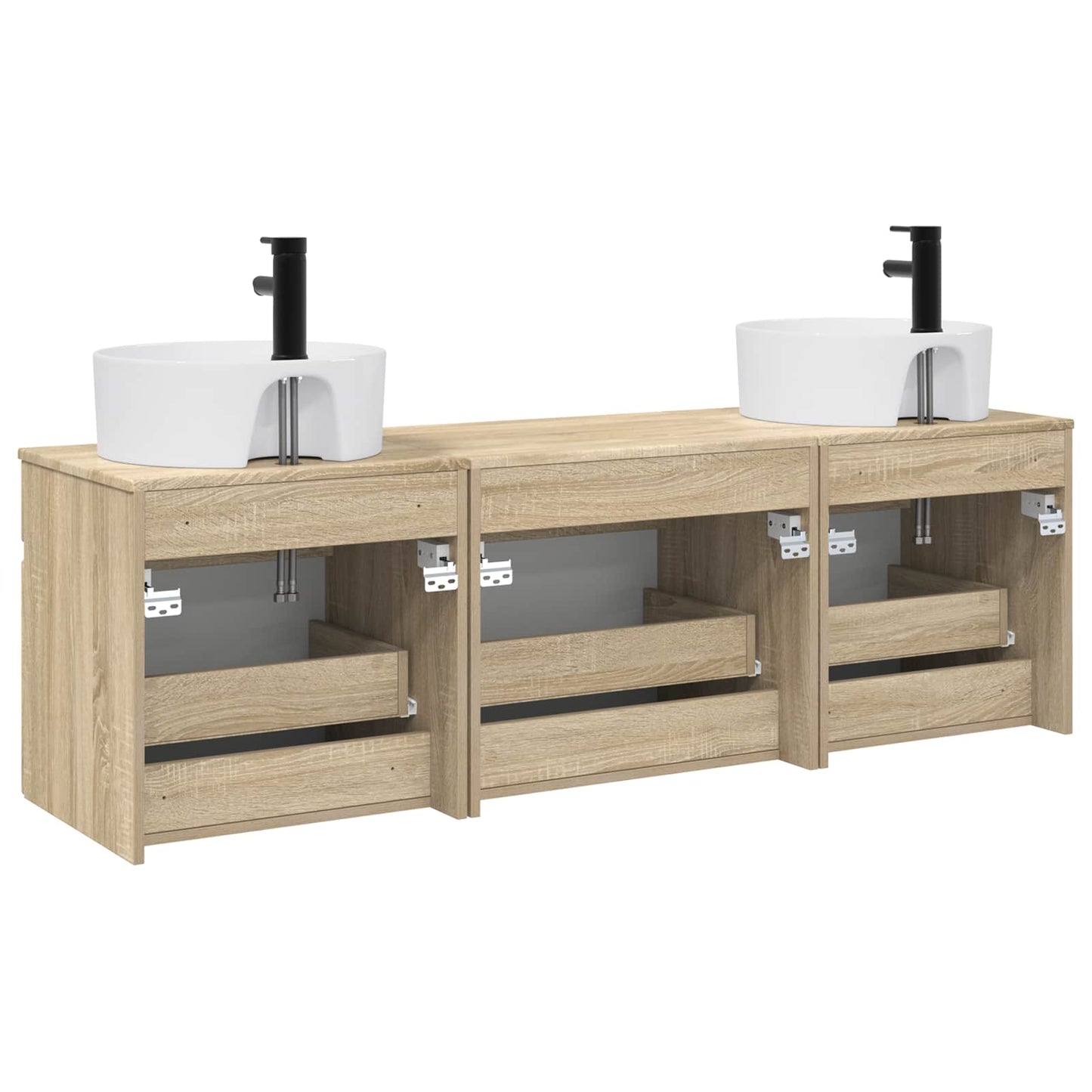 Badkamerkastenset 3 st Sonoma Eiken 49 x 44,5 x 65 cm