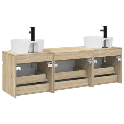 Badkamerkastenset 3 st Sonoma Eiken 49 x 44,5 x 65 cm