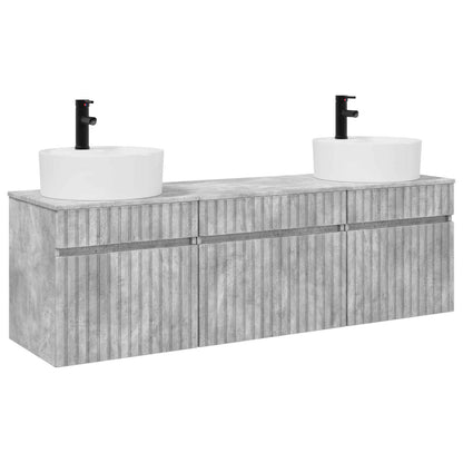 Badkamerkastenset 3 st Betongrijs 49 x 44,5 x 65 cm