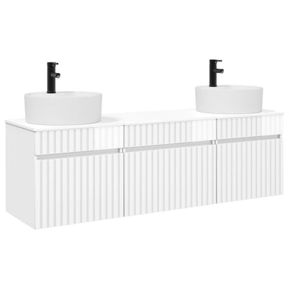 Badkamerkastenset 3 st Hoogglans Wit 49 x 44,5 x 65 cm