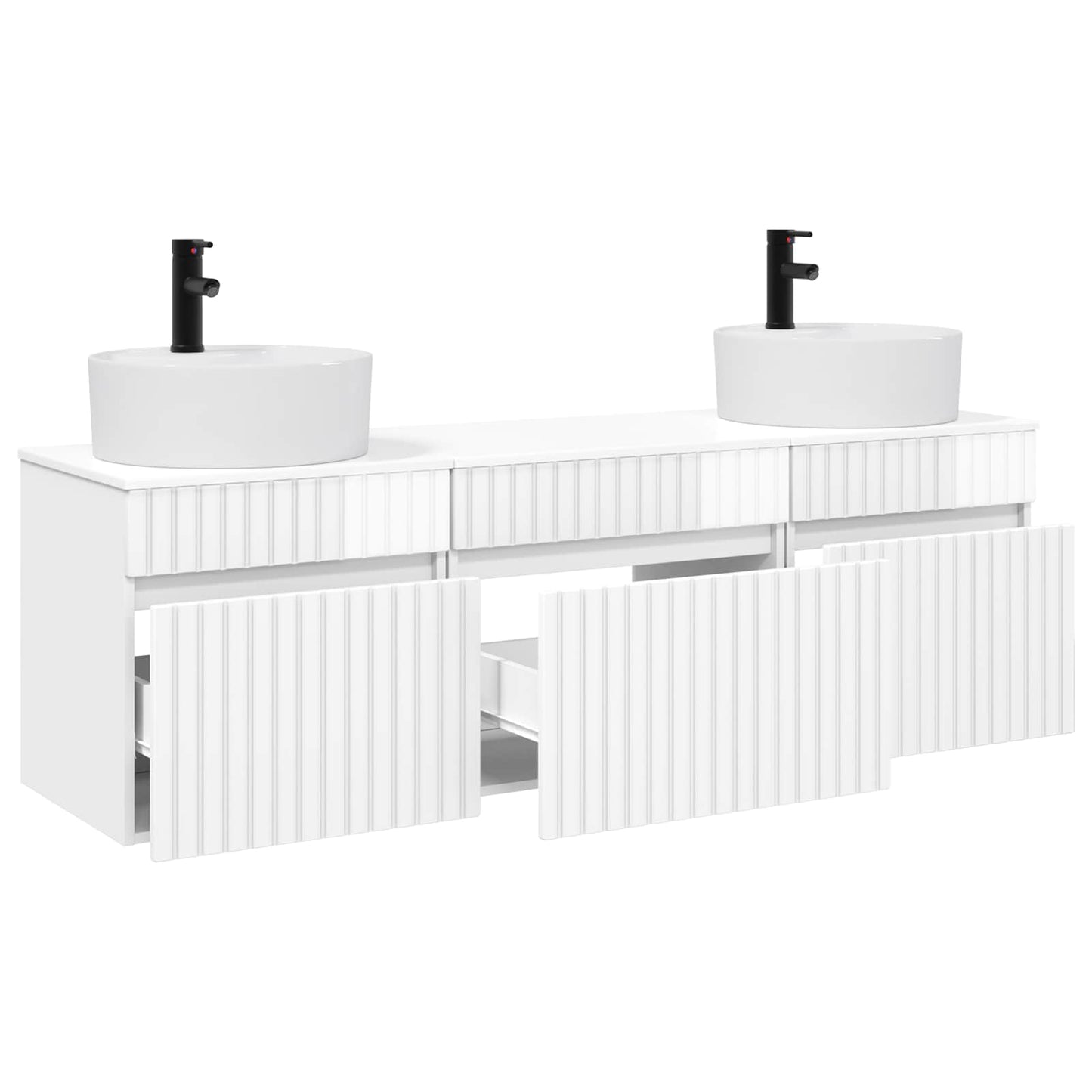 Badkamerkastenset 3 st Hoogglans Wit 49 x 44,5 x 65 cm