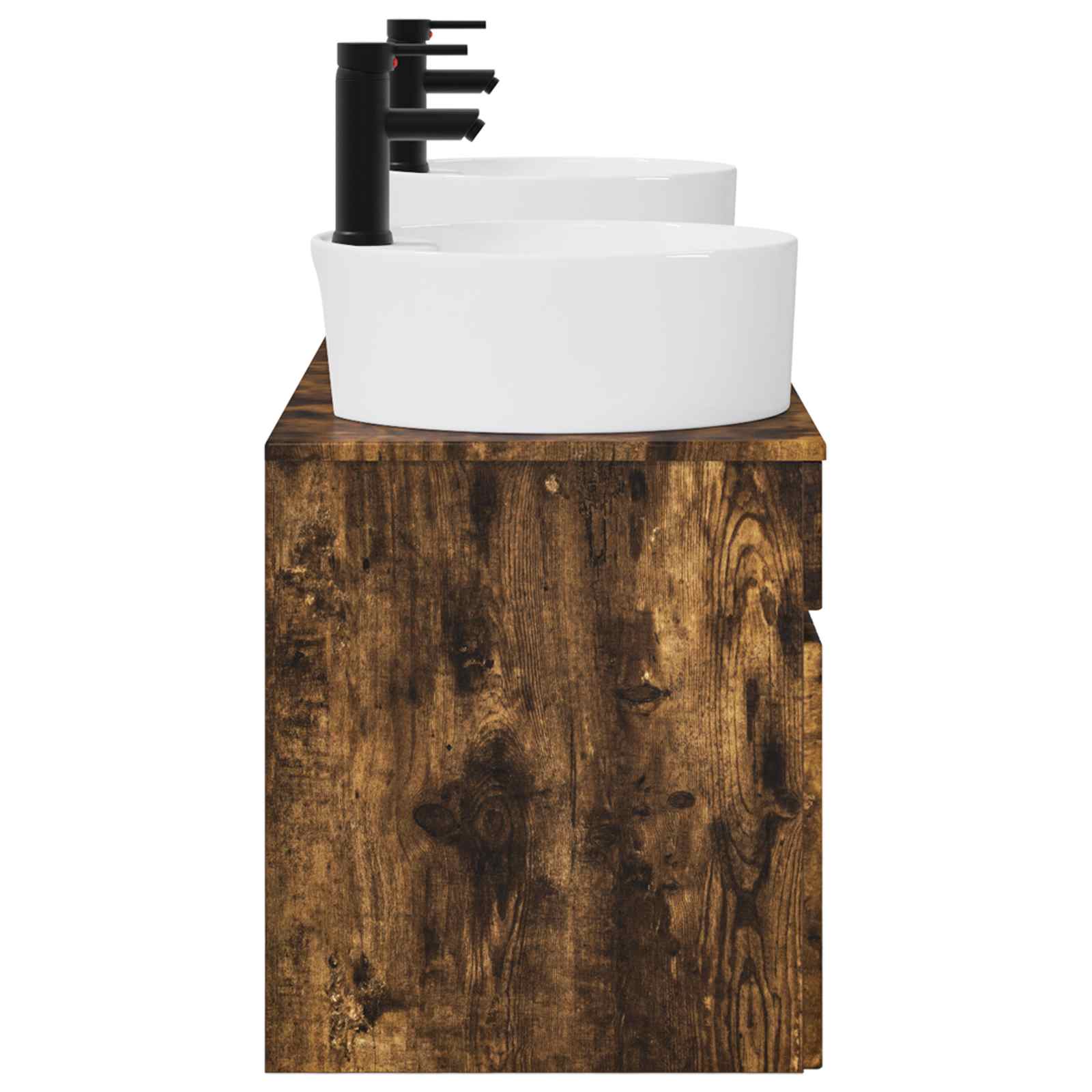 Badkamerkastenset 3 st Gerookt eiken 49 x 44,5 x 65 cm