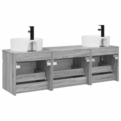 Badkamerkastenset 3 st Grijs Sonoma 49 x 44,5 x 65 cm