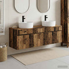 Badkamerkastenset 3 st Oud hout 49 x 44,5 x 65 cm Bewerkt hout