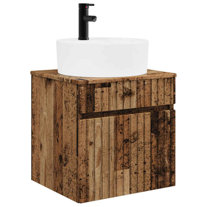 Badkamerkastenset 3 st Oud hout 49 x 44,5 x 65 cm Bewerkt hout