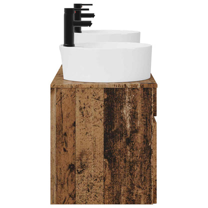 Badkamerkastenset 3 st Oud hout 49 x 44,5 x 65 cm Bewerkt hout