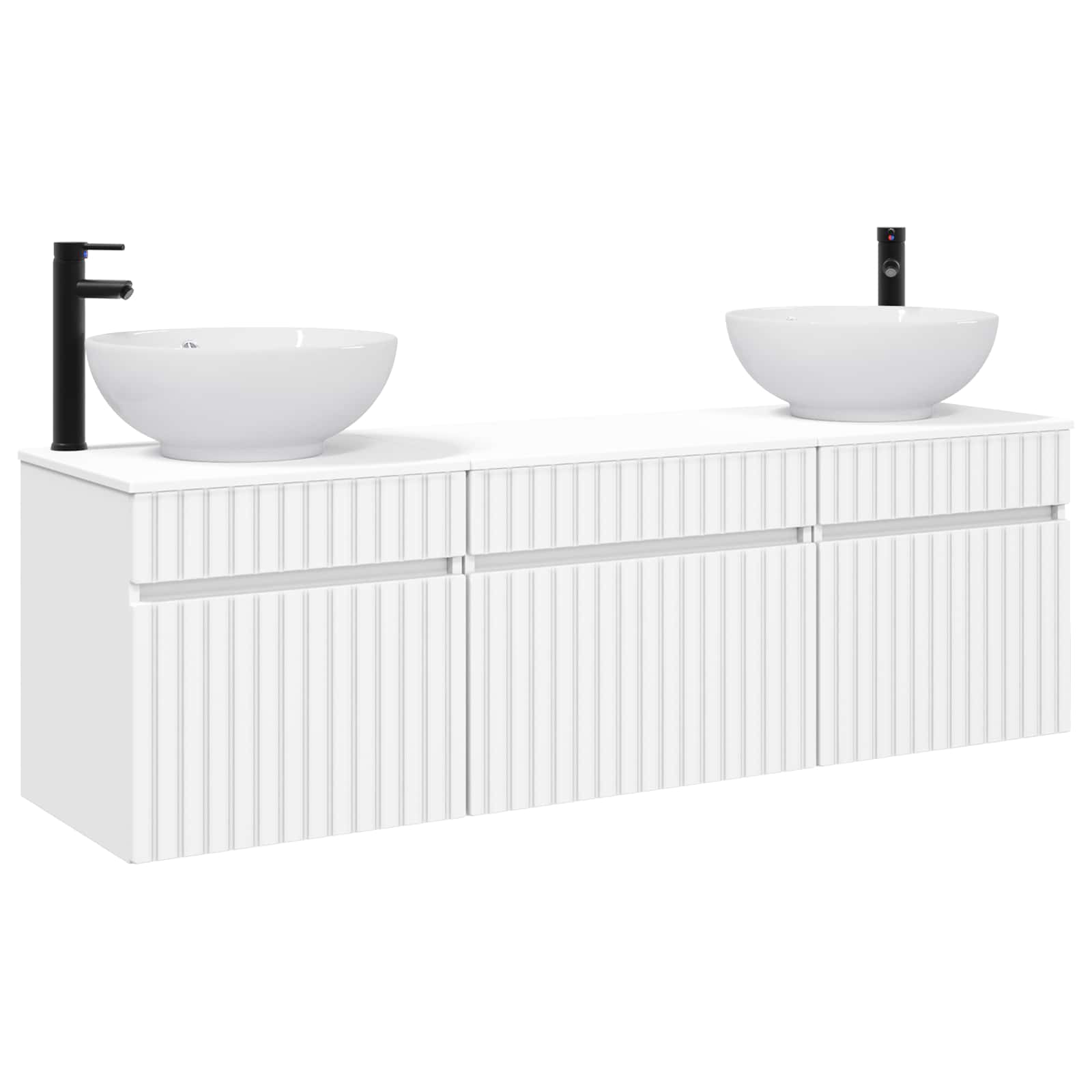Badkamerkastenset 3 st Wit 49 x 44,5 x 66,5 cm Bewerkt hout