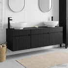Badkamerkastenset 3 st Zwart 49 x 44,5 x 66,5 cm Bewerkt hout