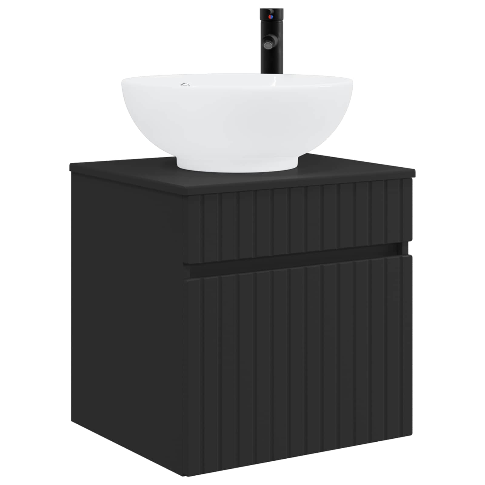 Badkamerkastenset 3 st Zwart 49 x 44,5 x 66,5 cm Bewerkt hout