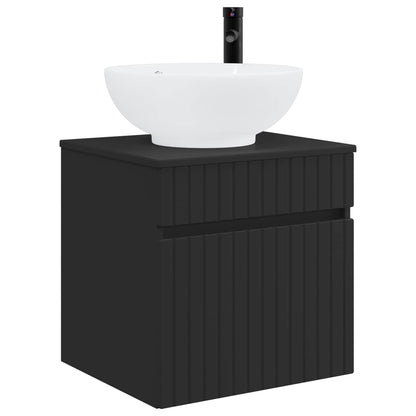 Badkamerkastenset 3 st Zwart 49 x 44,5 x 66,5 cm Bewerkt hout