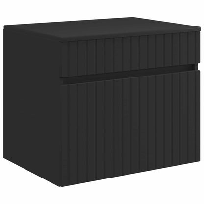 Badkamerkastenset 3 st Zwart 49 x 44,5 x 66,5 cm Bewerkt hout