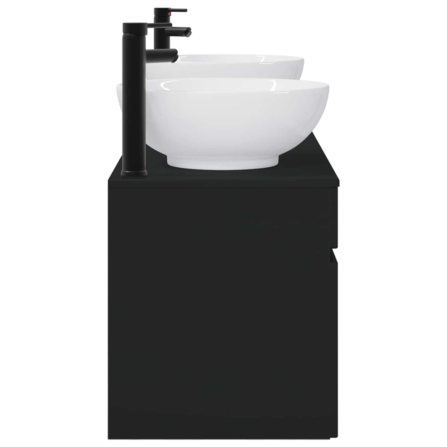 Badkamerkastenset 3 st Zwart 49 x 44,5 x 66,5 cm Bewerkt hout