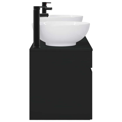Badkamerkastenset 3 st Zwart 49 x 44,5 x 66,5 cm Bewerkt hout