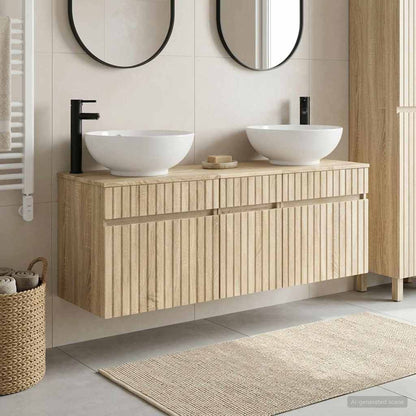 Badkamerkastenset 3 st Sonoma Eiken 49 x 44,5 x 66,5 cm