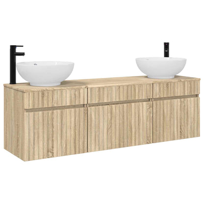 Badkamerkastenset 3 st Sonoma Eiken 49 x 44,5 x 66,5 cm