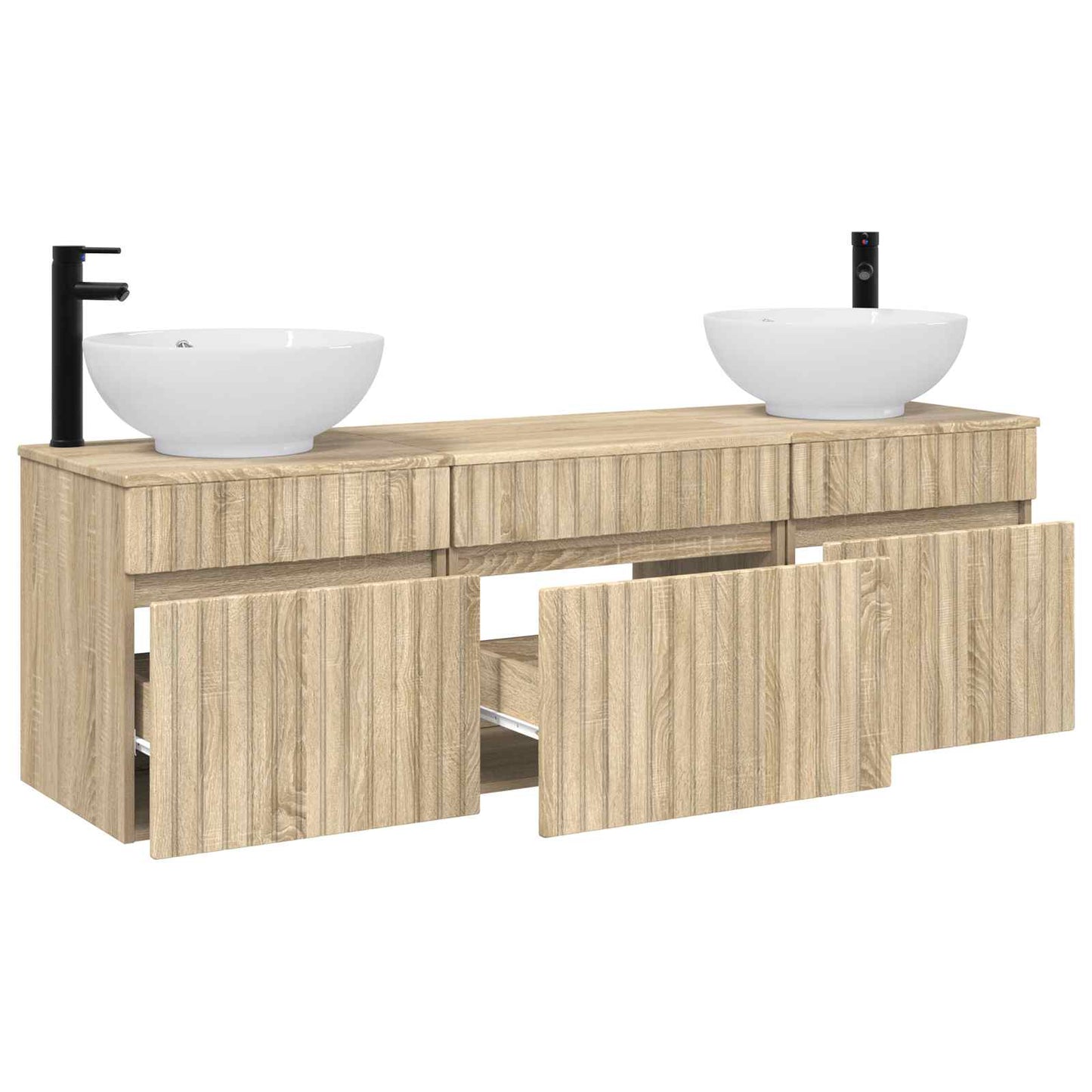 Badkamerkastenset 3 st Sonoma Eiken 49 x 44,5 x 66,5 cm