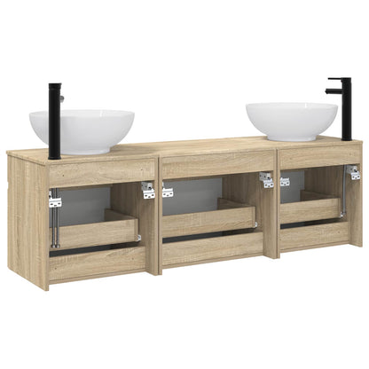 Badkamerkastenset 3 st Sonoma Eiken 49 x 44,5 x 66,5 cm