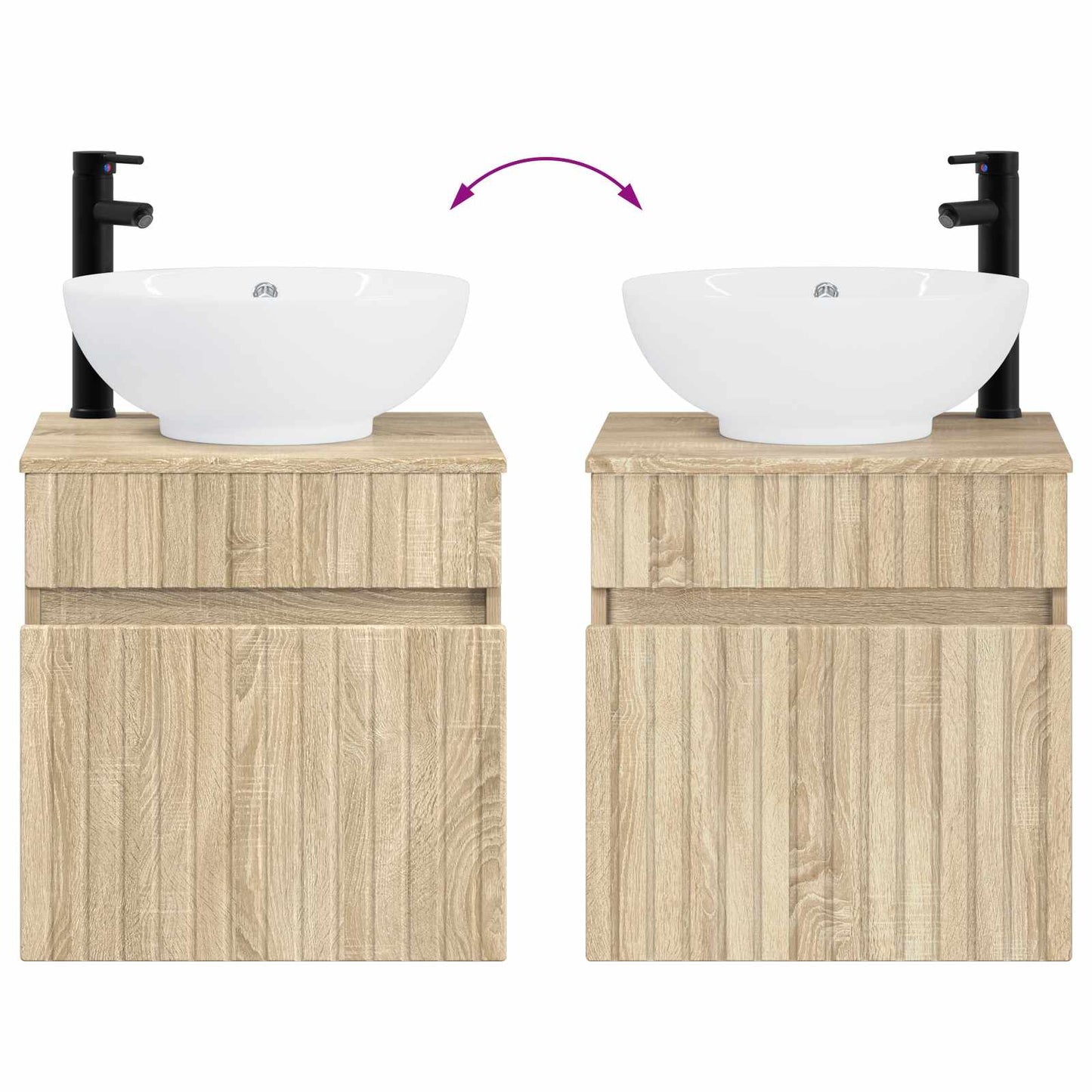 Badkamerkastenset 3 st Sonoma Eiken 49 x 44,5 x 66,5 cm