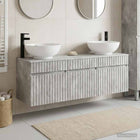 Badkamerkastenset 3 st Betongrijs 49 x 44,5 x 66,5 cm