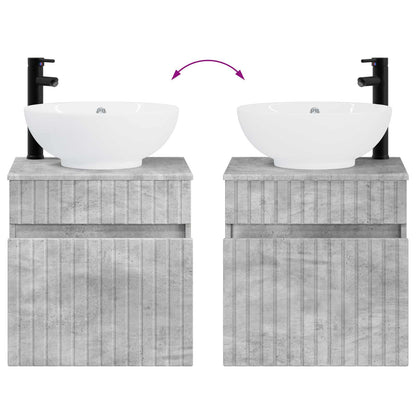 Badkamerkastenset 3 st Betongrijs 49 x 44,5 x 66,5 cm