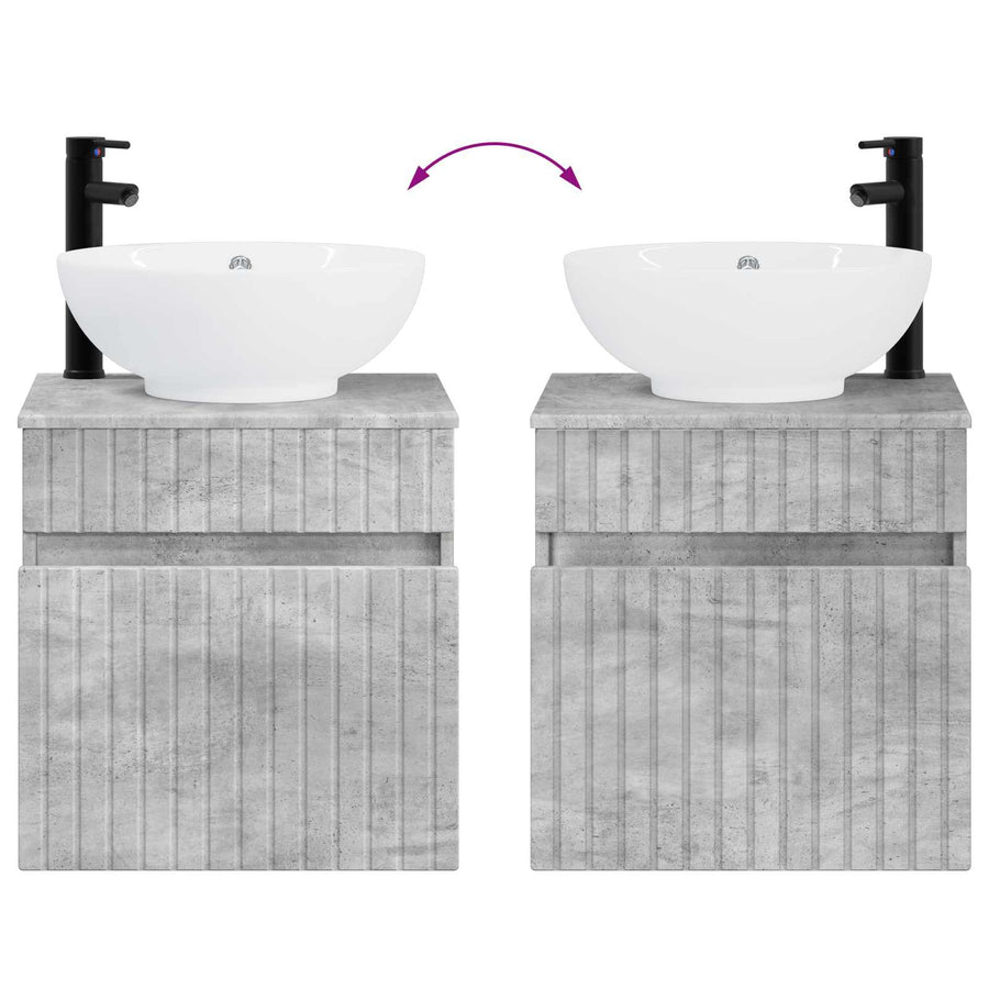 Badkamerkastenset 3 st Betongrijs 49 x 44,5 x 66,5 cm