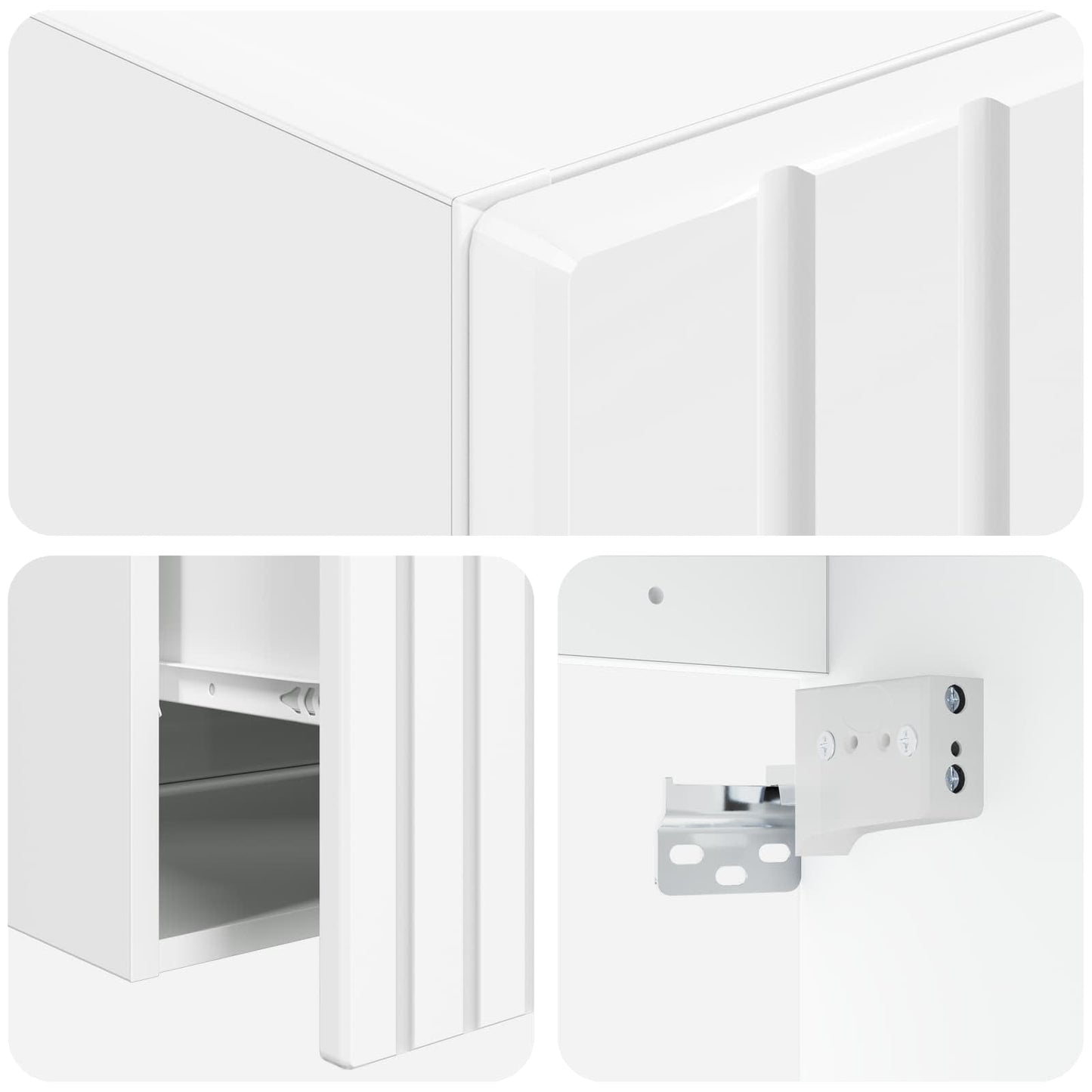 Badkamerkastenset 3 st Hoogglans Wit 49 x 44,5 x 66,5 cm