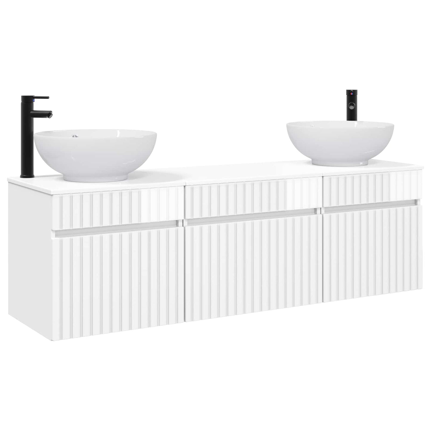 Badkamerkastenset 3 st Hoogglans Wit 49 x 44,5 x 66,5 cm