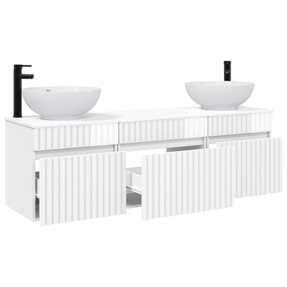 Badkamerkastenset 3 st Hoogglans Wit 49 x 44,5 x 66,5 cm