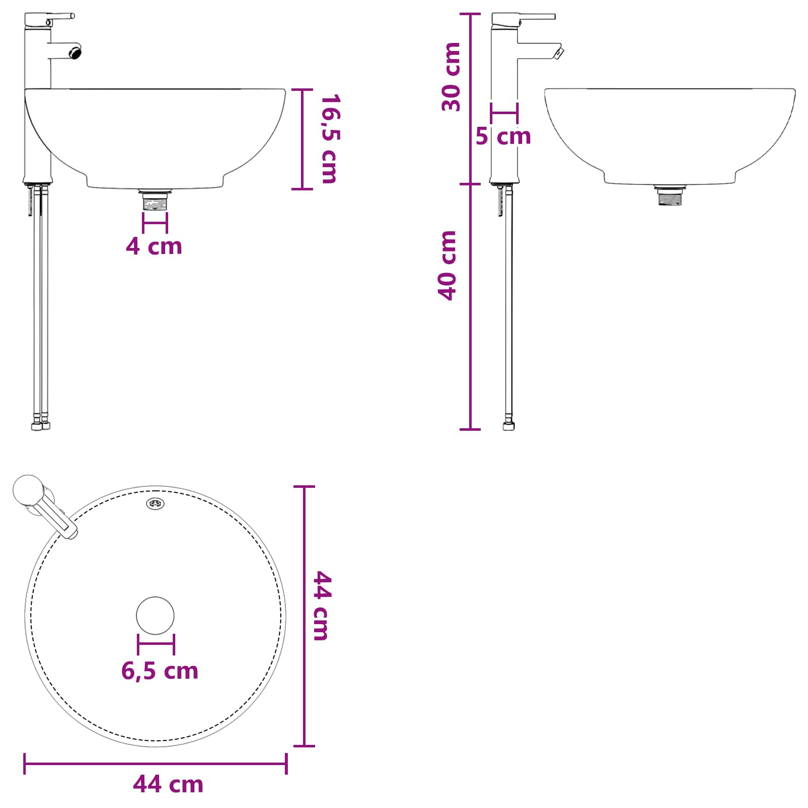Badkamerkastenset 3 st Hoogglans Wit 49 x 44,5 x 66,5 cm
