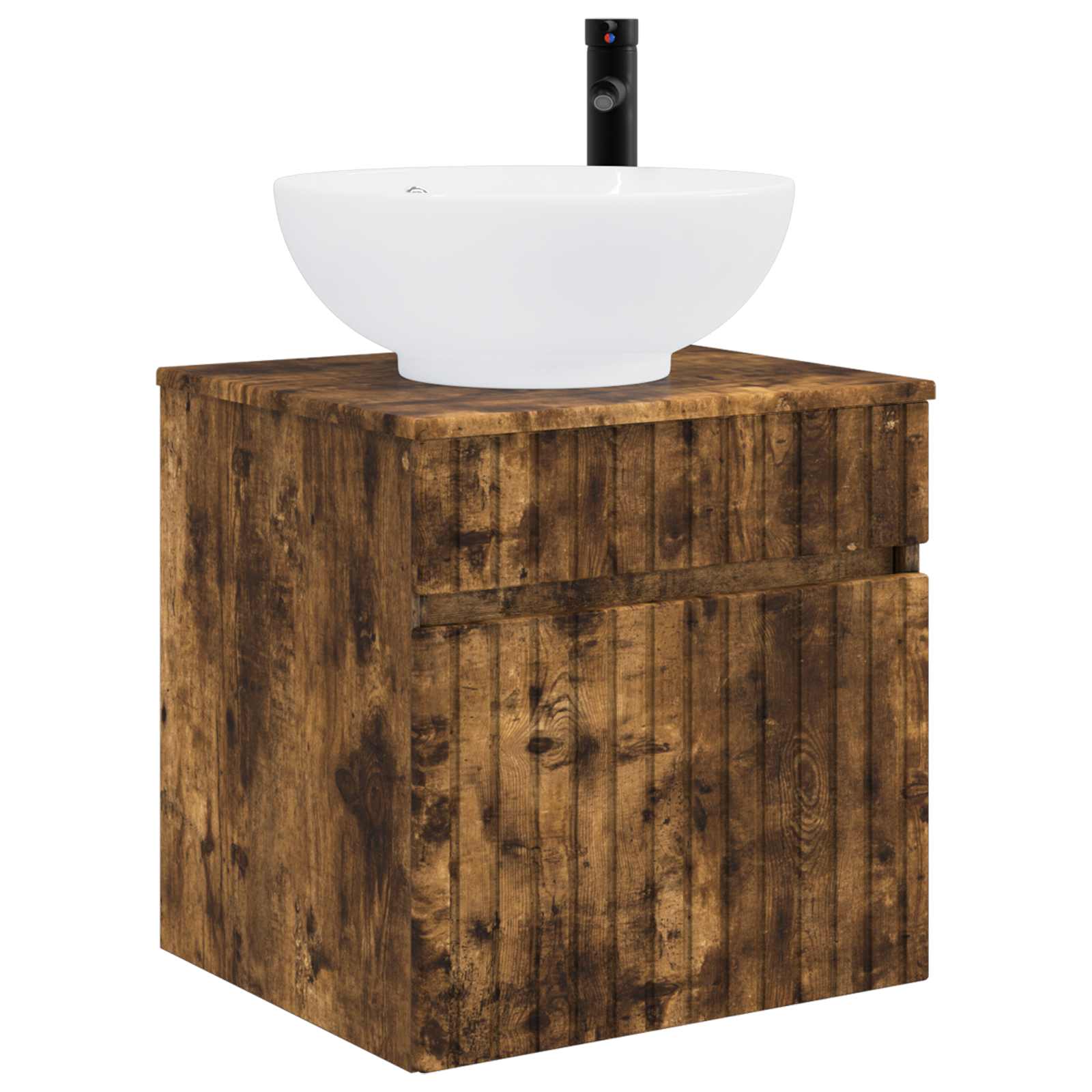 Badkamerkastenset 3 st Gerookt eiken 49 x 44,5 x 66,5 cm