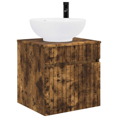 Badkamerkastenset 3 st Gerookt eiken 49 x 44,5 x 66,5 cm