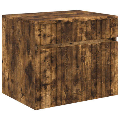 Badkamerkastenset 3 st Gerookt eiken 49 x 44,5 x 66,5 cm