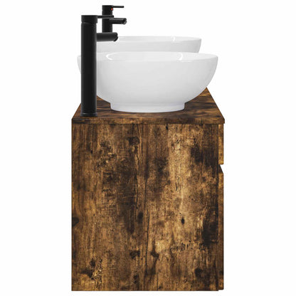 Badkamerkastenset 3 st Gerookt eiken 49 x 44,5 x 66,5 cm