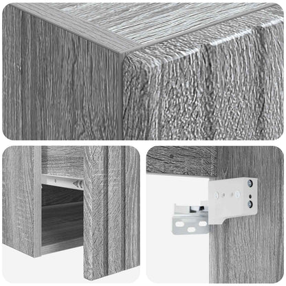 Badkamerkastenset 3 st Grijs Sonoma 49 x 44,5 x 66,5 cm