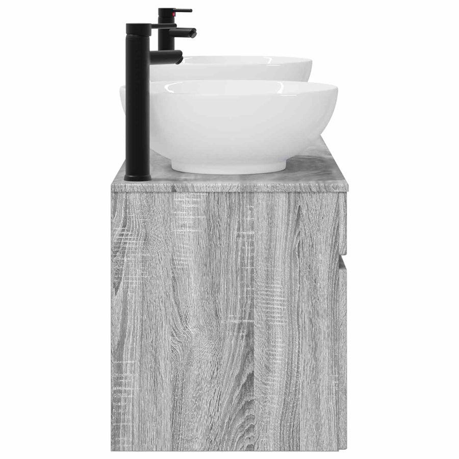 Badkamerkastenset 3 st Grijs Sonoma 49 x 44,5 x 66,5 cm