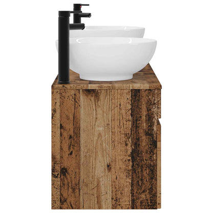 Badkamerkastenset 3 st Oud hout 49 x 44,5 x 66,5 cm