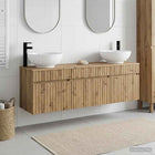 Badkamerkastenset 3 st Artisanaal eiken 49 x 44,5 x 66,5 cm