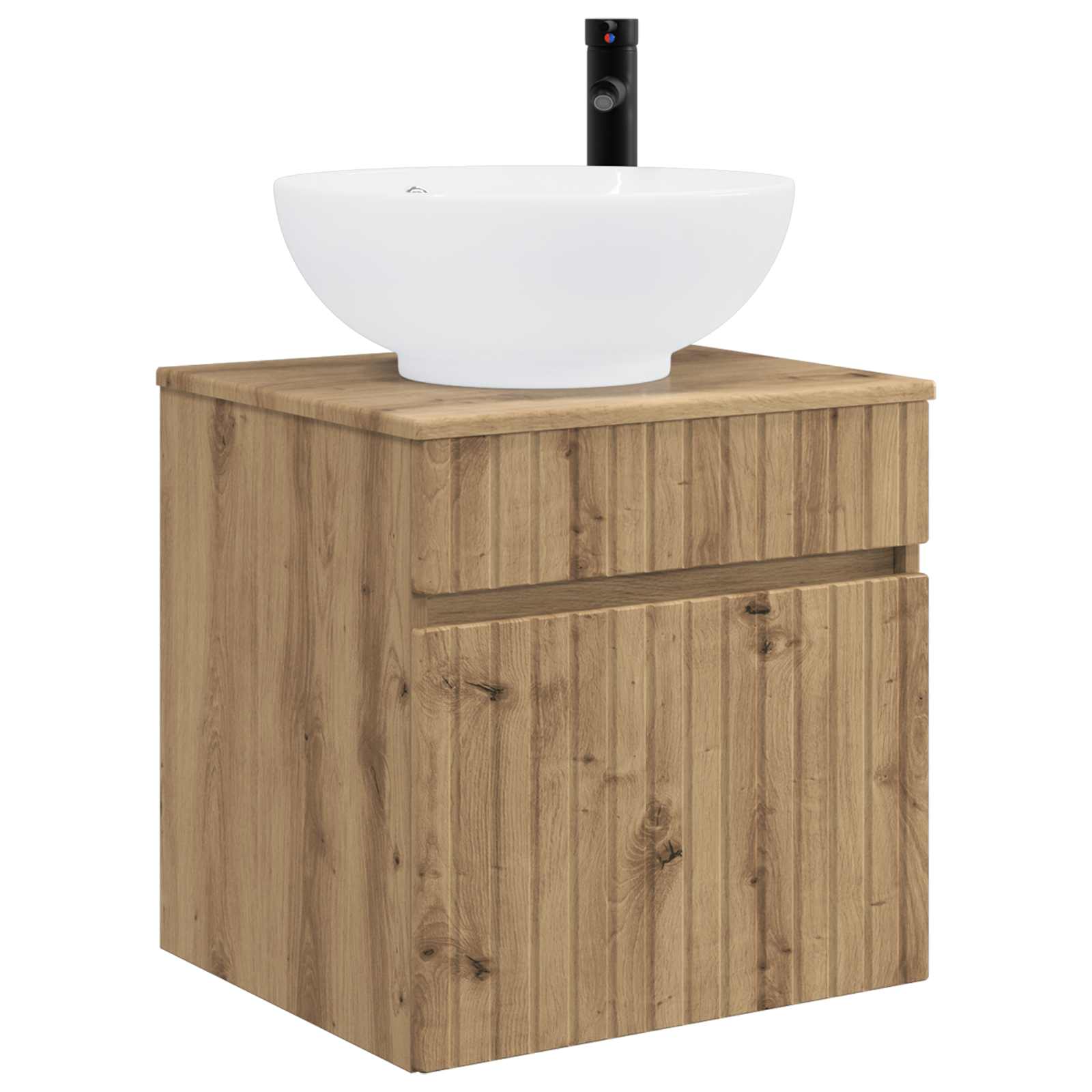 Badkamerkastenset 3 st Artisanaal eiken 49 x 44,5 x 66,5 cm