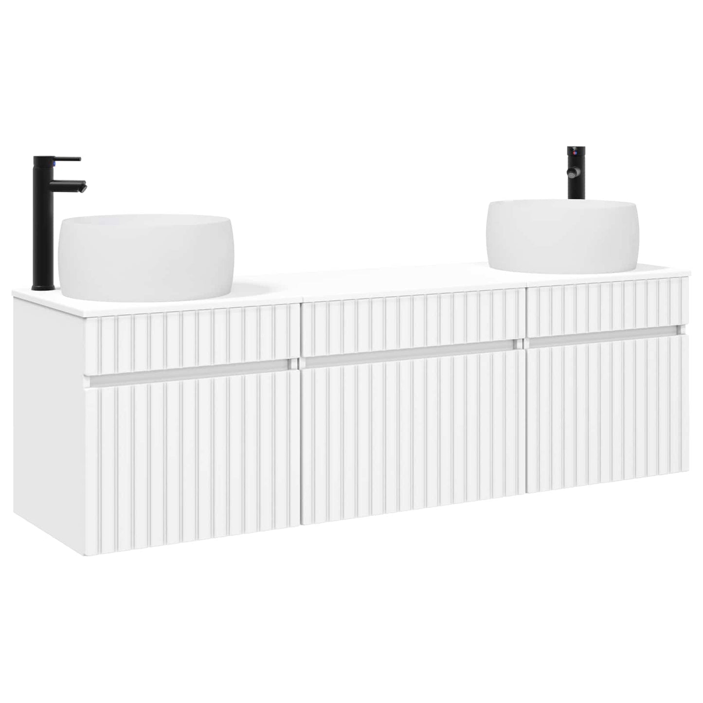 Badkamerkastenset 3 st Wit 49 x 44,5 x 66 cm Bewerkt hout
