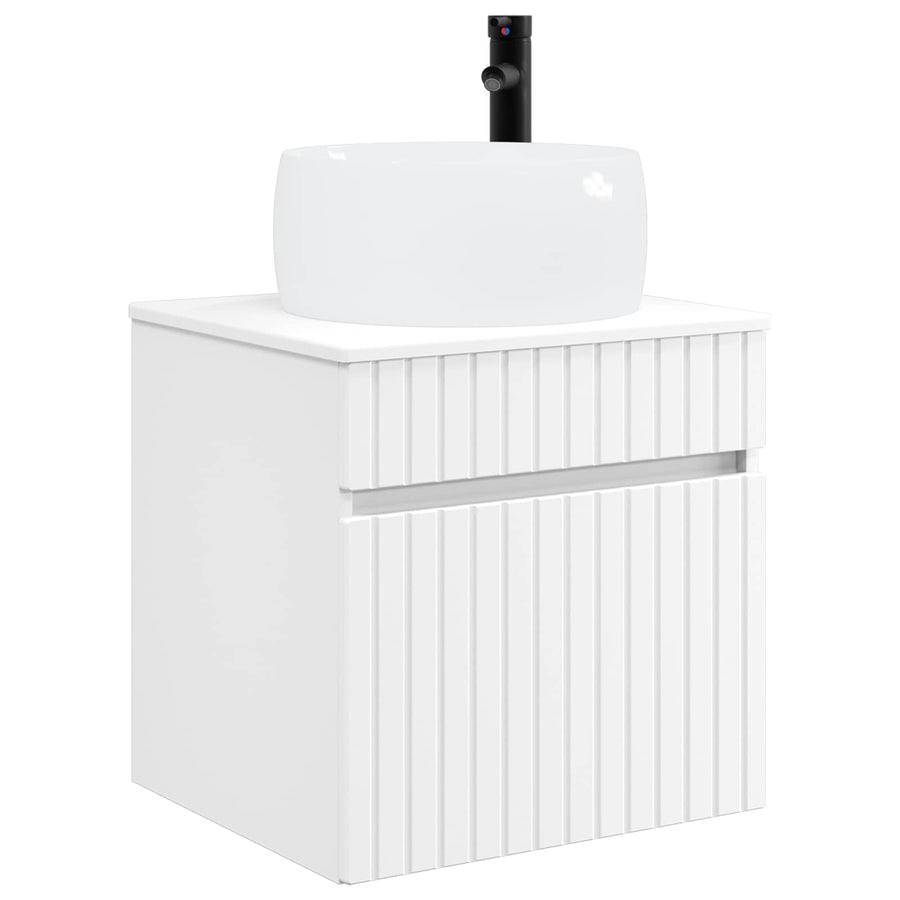 Badkamerkastenset 3 st Wit 49 x 44,5 x 66 cm Bewerkt hout