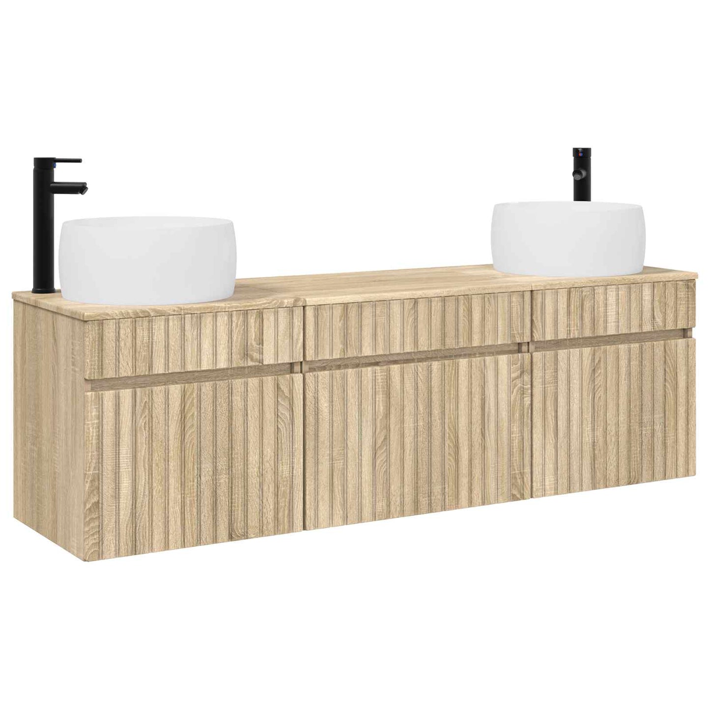 Badkamerkastenset 3 st Sonoma Eiken 49 x 44,5 x 66 cm