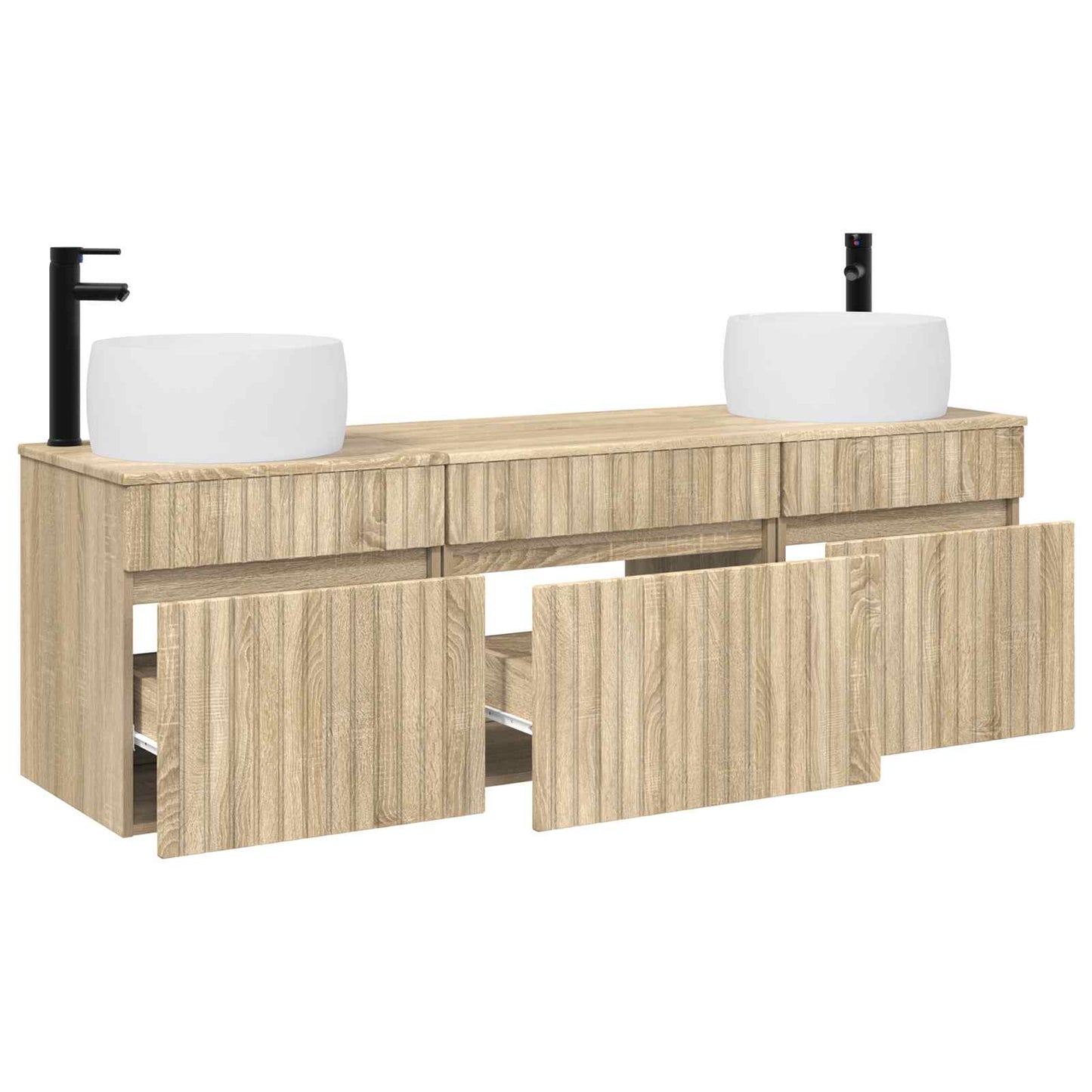 Badkamerkastenset 3 st Sonoma Eiken 49 x 44,5 x 66 cm
