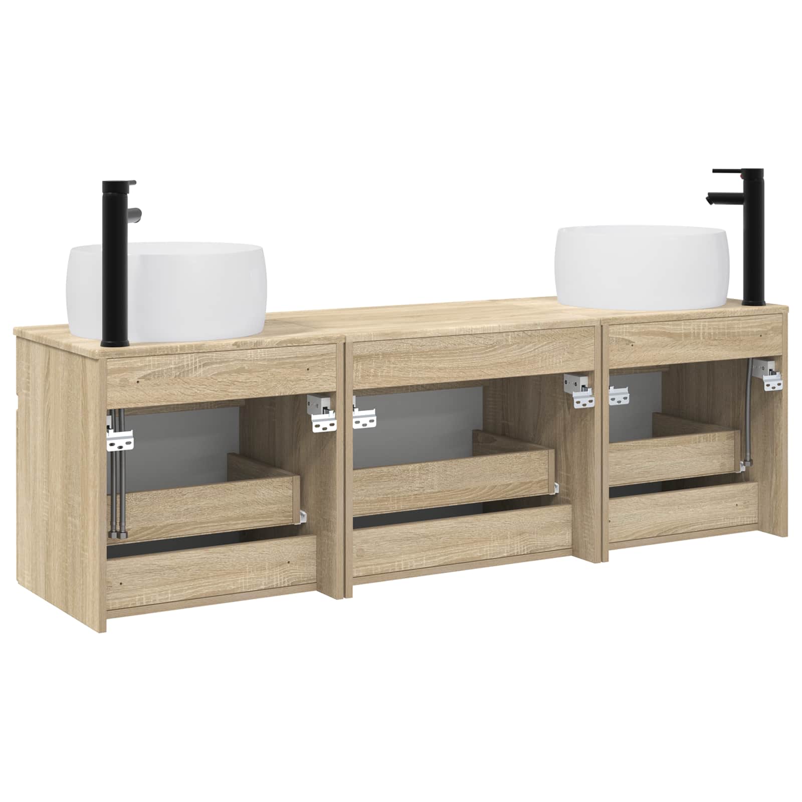 Badkamerkastenset 3 st Sonoma Eiken 49 x 44,5 x 66 cm